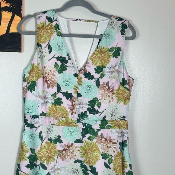 Sam Edelman Green and Pink Floral Midi Dress - Picture 2 of 10